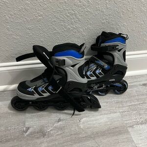 Black and Blue Inline Skates with Secure Closure System